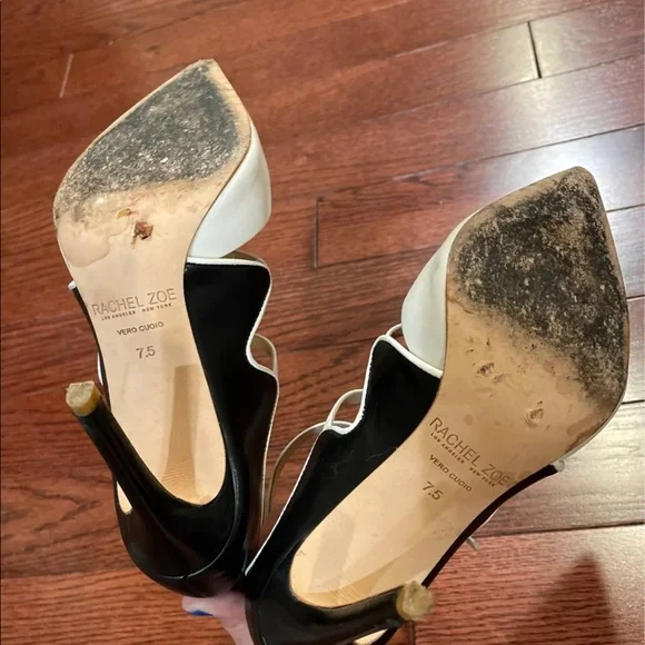 Rachel Zoe black and white closed toe stilletos size 7.5 - Picture 7 of 7